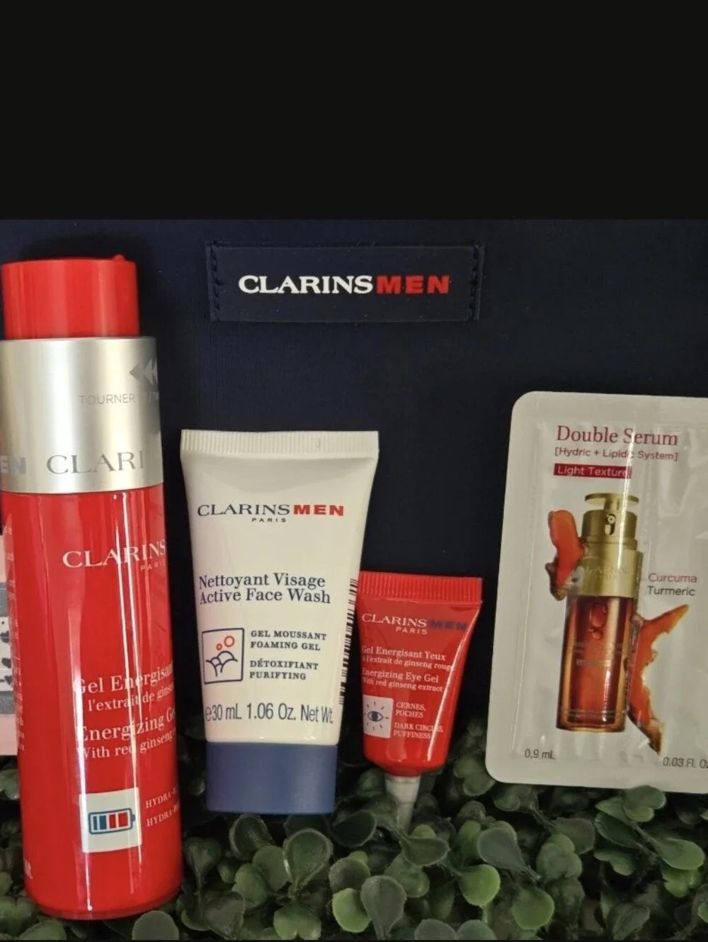 ClarinsMen Energizing Essentials 4-Piece Skincare Gift Set With Navy Travel Bag